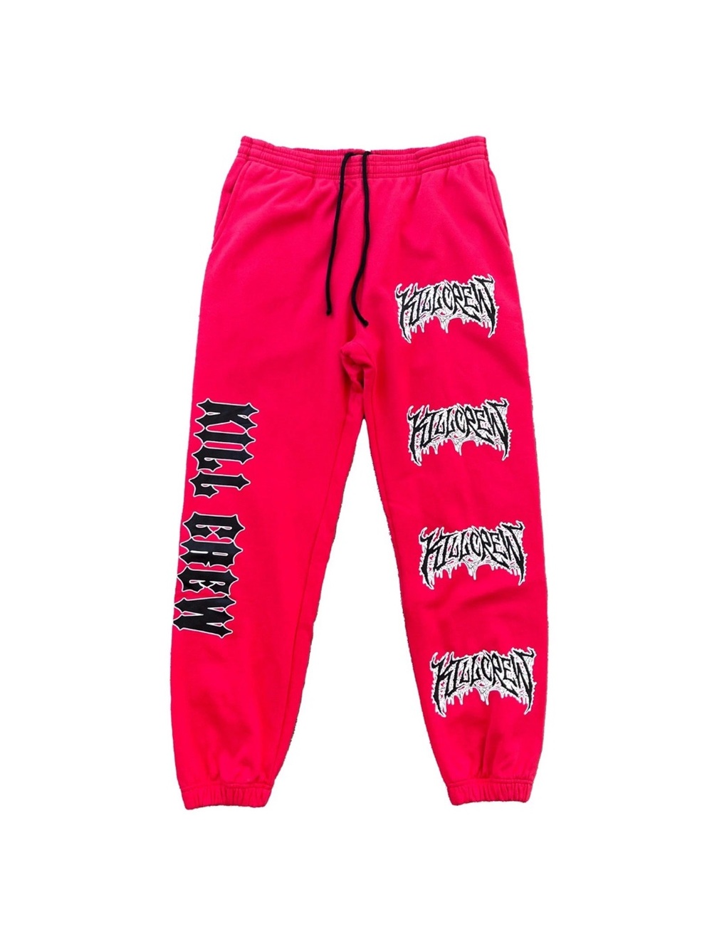 Kill Crew Heavyweight Lux Metal Sweatpants Red Black 2XL Gothic Streetwear